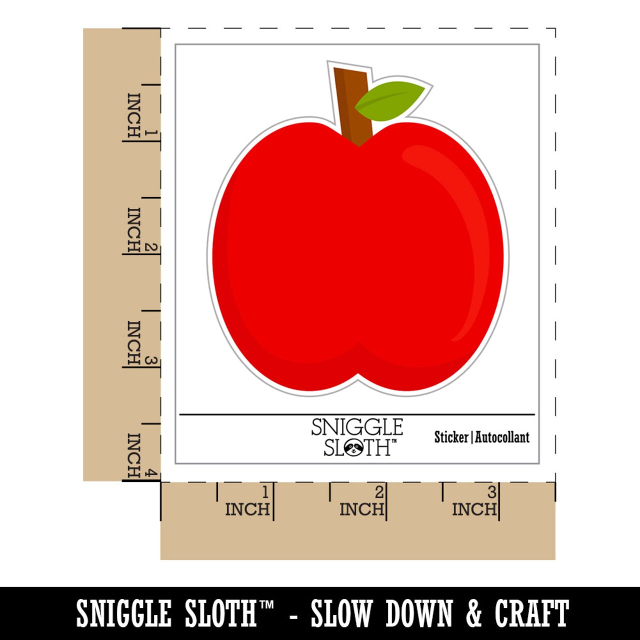 Apple Fruit Waterproof Vinyl Phone Tablet Laptop Water Bottle Sticker Set - 5 Pack